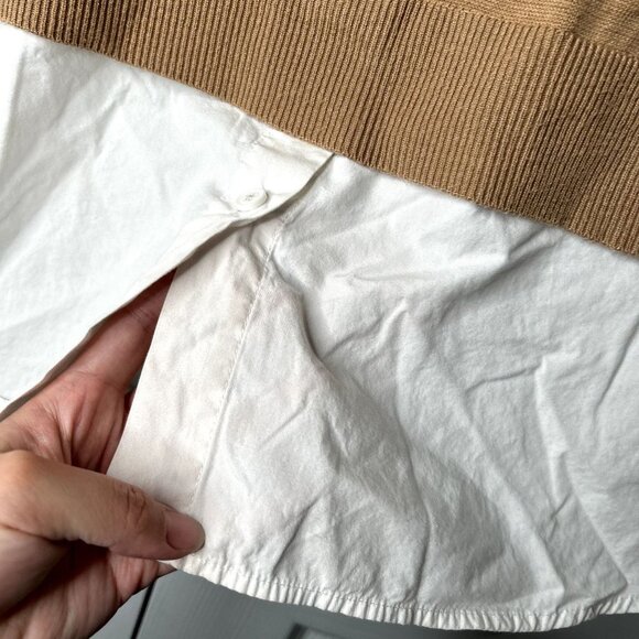 KF/KaufmanFranco Collective Tan Wool Blend Turtleneck Sweater Women's Medium M - Picture 4 of 9